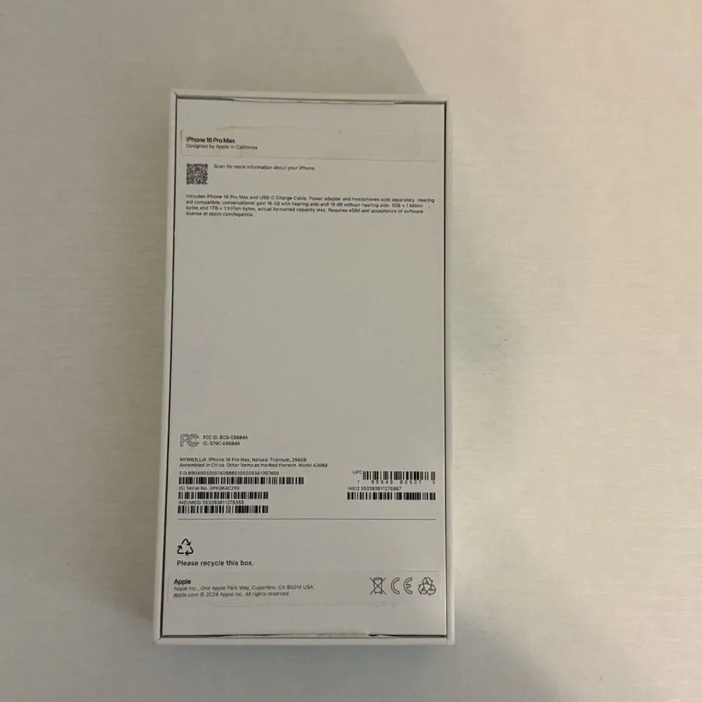 iPhone 16 Pro Max Box Empty Phone Case Titanium